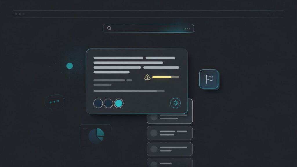 AI Overview wrong information: illustration of a search page with an AI summary where a wrong line is flagged and reported