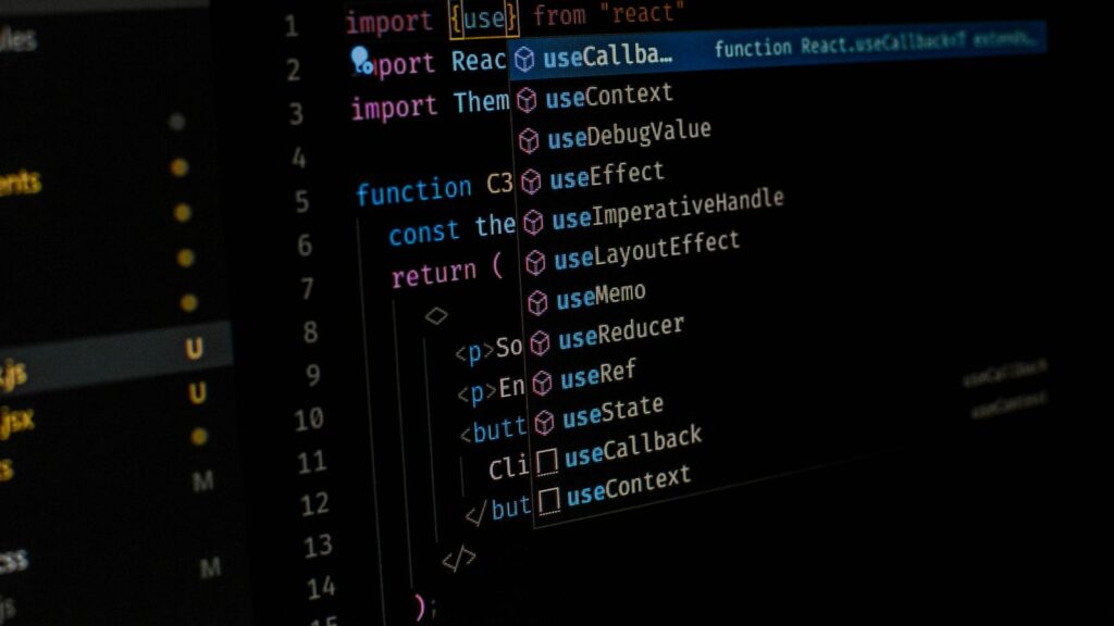 SEO JavaScript e rastreadores de IA: editor de código com JavaScript aberto na tela