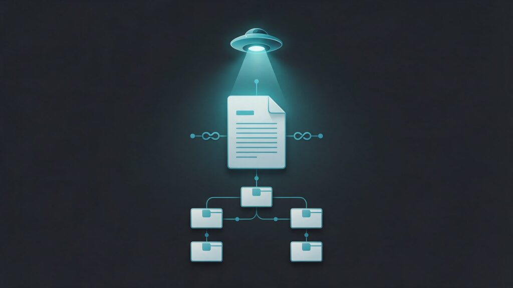 llms.txt: illustration of a highlighted text file organizing a site's pages into a tree